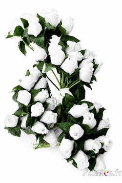 Strauß aus Stoffblumen - 11-12 Blüten, Höhe 11 cm - weiß